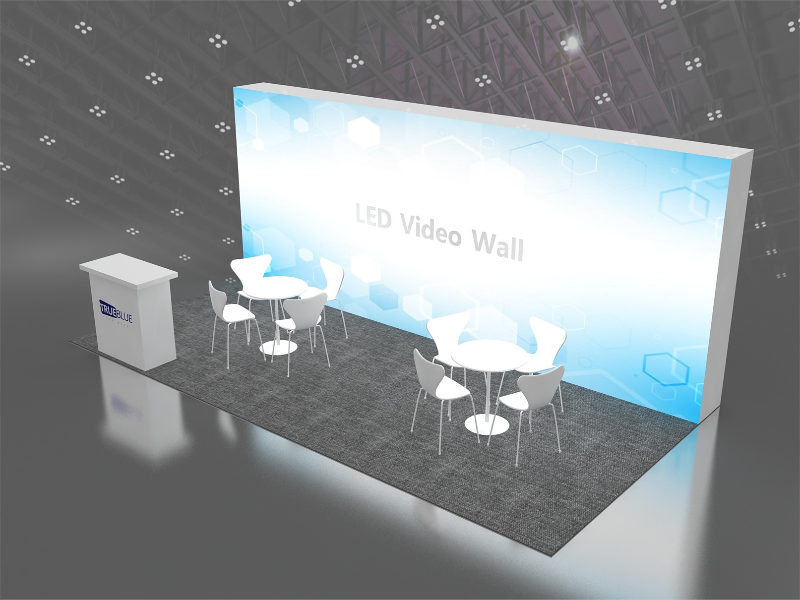 R11 10′ x 20′ LED Video Wall Custom Booth Design