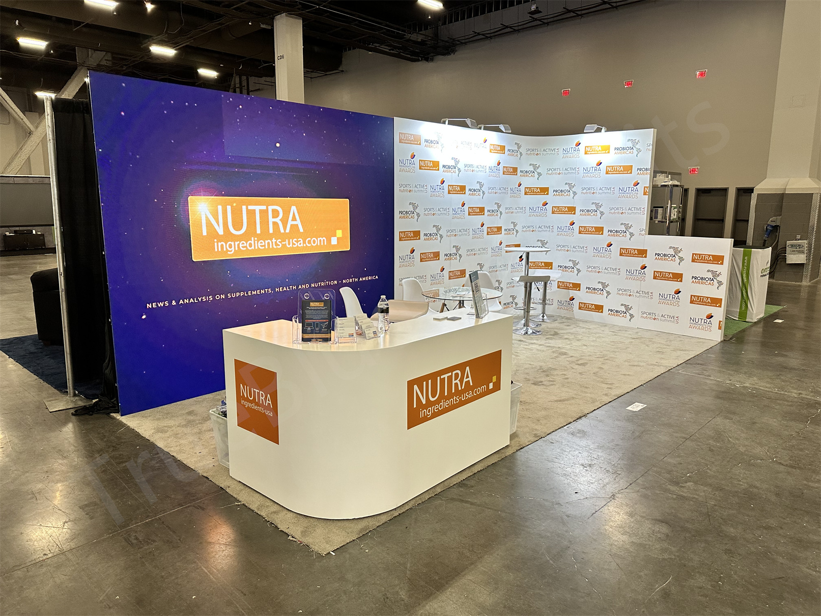 Nutra SSW Trade Show 10′ x 20 LED Screen Wall Booth